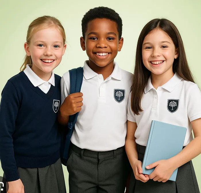 Students in Carrusel school uniforms
